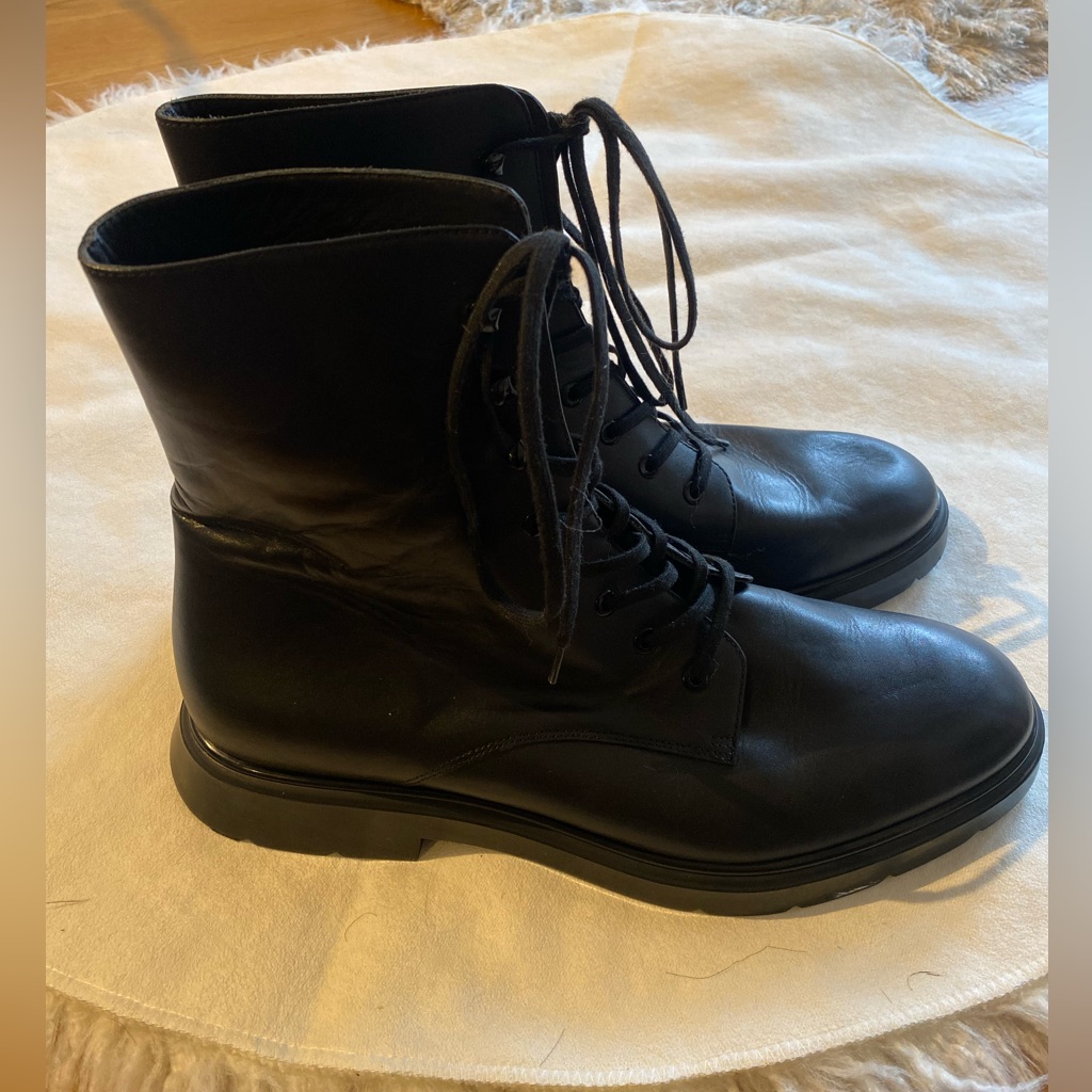 Stuart Weitzman Mckenzee Mens Boot Black Leather Size 12 Mens